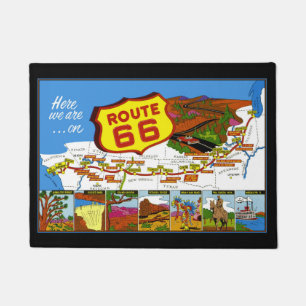 Route 66 van Los Angeles naar Chicago Deurmat