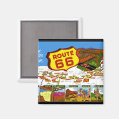 Route 66 van Los Angeles naar Chicago Magneet (Voorkant / Achterkant)