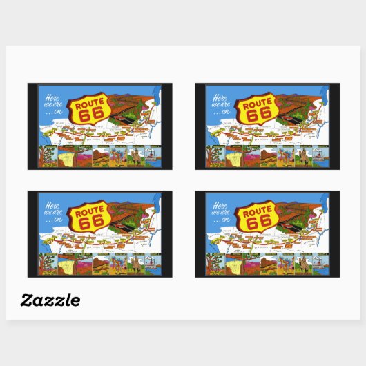 Route 66 van Los Angeles naar Chicago Rechthoekige Sticker (Vel)