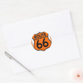 route 66 veiligheid sinaasappel Pas dit aan! Ronde Sticker (Envelop)