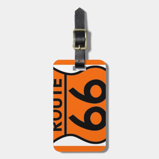 route 66 veiligheids sinaasappel past dit aan! bagagelabel (Voorkant verticaal)
