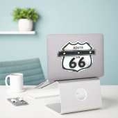  Route 66 Verenigde Staten Amerika Highway Sign. Sticker (Laptop op bureau)