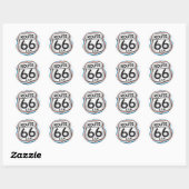 Route 66 Verenigde Staten Ronde Sticker (Vel)