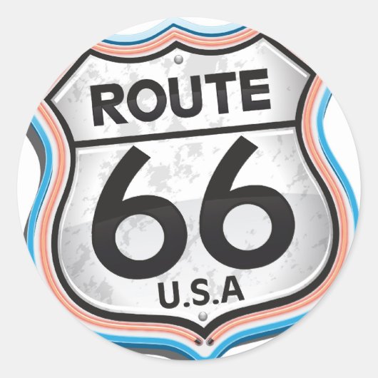 Route 66 Verenigde Staten Ronde Sticker (Voorkant)