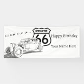 Route 66 Verjaardagsbanner Spandoek (Horizontaal)