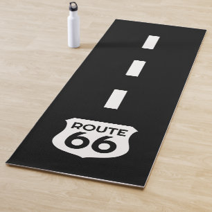 Route 66 verkeersbord aangepaste yoga mat ontwerp