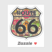 Route 66 verkeersbord gevormd sticker (Vel)