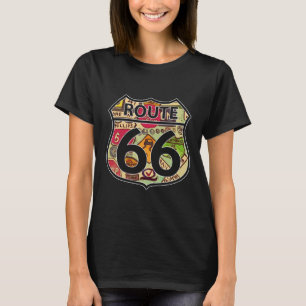 Route 66 verkeersbord gevormd t-shirt