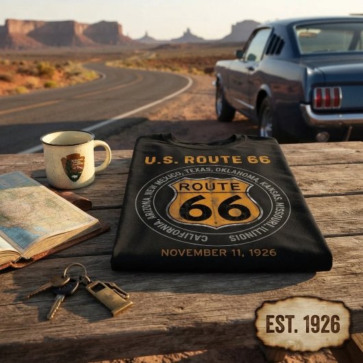 Route 66 verkeersbord t-shirt