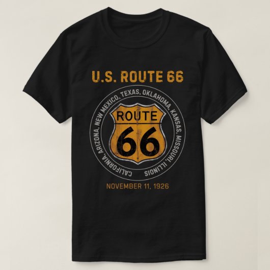 Route 66 verkeersbord t-shirt (Design voorkant)