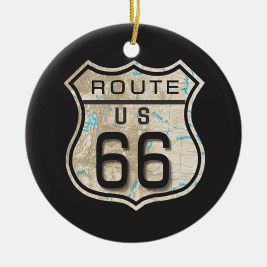 route 66 versiering 2 keramisch ornament (Voorkant)