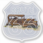 Route 66 Versteend bos Studebaker Sticker (Voorkant)