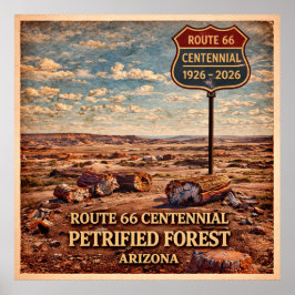 Route 66 Versteend Woud Arizona Poster