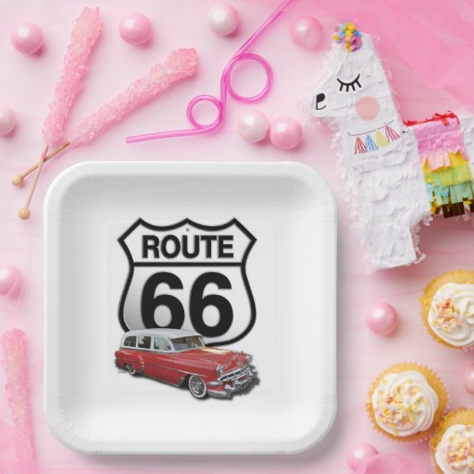 Route 66 vierkant papier bord (Feest)