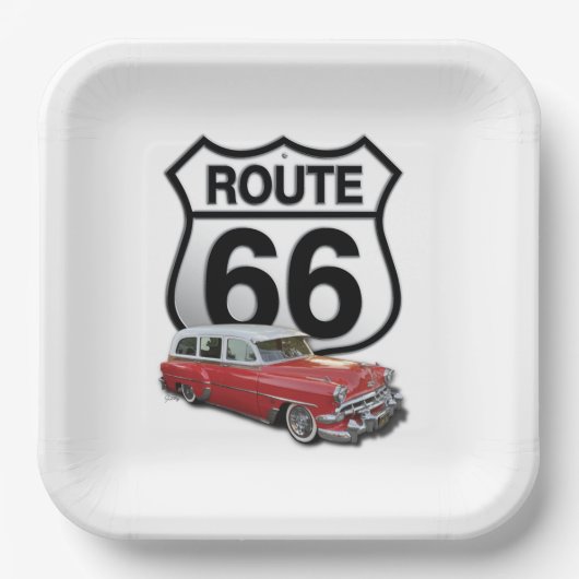 Route 66 vierkant papier bord (Voorkant)