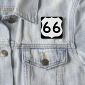 Route 66 vierkante button 5,1 cm (In situ)