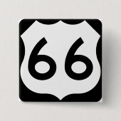 Route 66 vierkante button 5,1 cm (Voorkant)