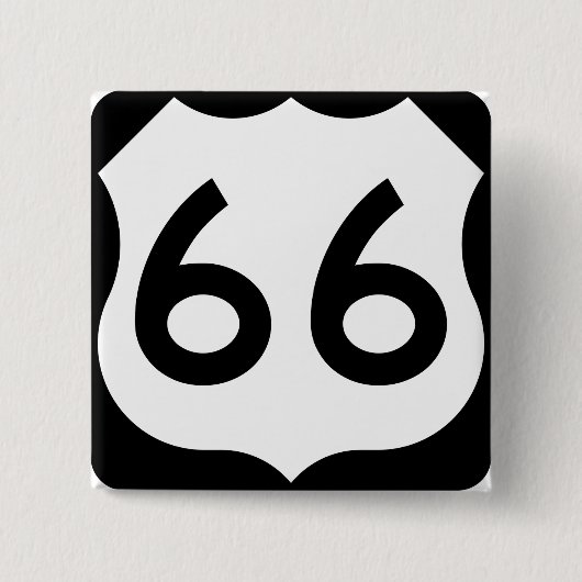 Route 66 vierkante button 5,1 cm (Voorkant)