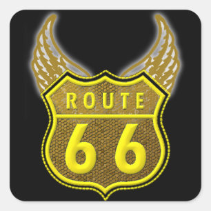 Route 66 vierkante sticker