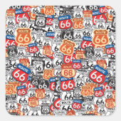 Route 66 vierkante sticker (Voorkant)