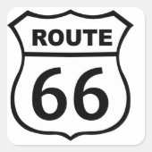 Route 66 vierkante sticker (Voorkant)