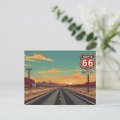 Route 66 Vintage American Road Trip Art Briefkaart (Staand voorkant)