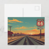 Route 66 Vintage American Road Trip Art Briefkaart (Voorkant / Achterkant)