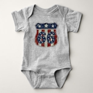 Route 66 Vintage Americana Schild Baby Bodypakje Romper