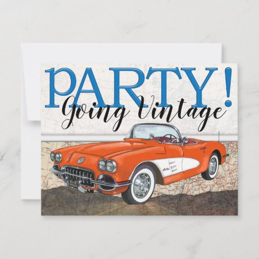 Route 66 - Vintage Cars- Kaart (Voorkant)