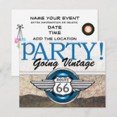 Route 66 - Vintage Cars- Kaart (Voorkant / Achterkant)