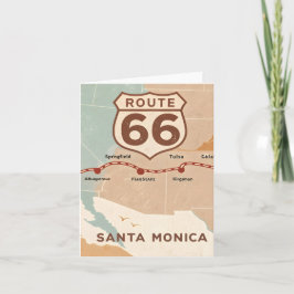 Route 66 Vintage Map with Historic Cities Feestdagen Kaart