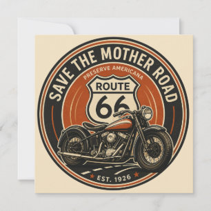 Route 66 Vintage Motorfiets Erfgoed Embleem Kaart