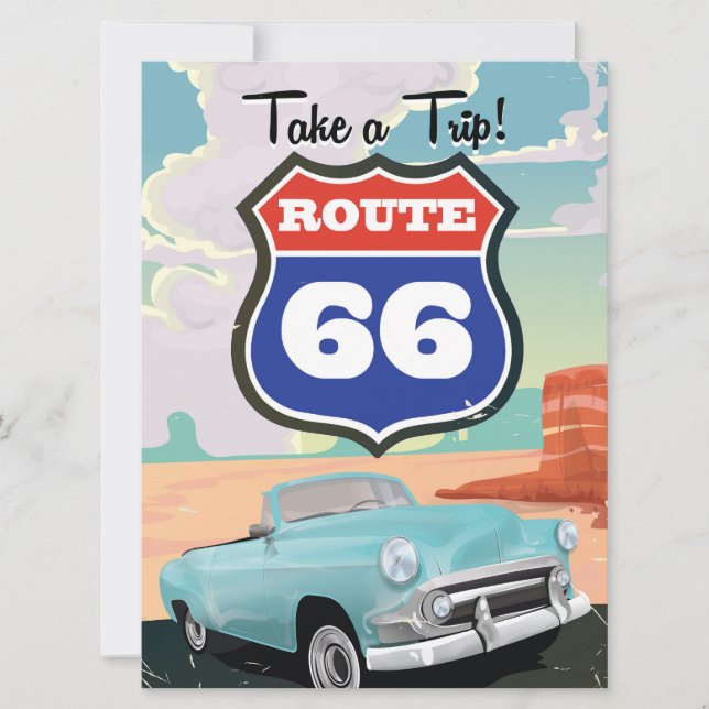 Route 66 vintage-poster (Voorkant)