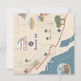 Route 66 Vintage Reis Kaart Illustratie