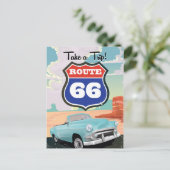 Route 66 vintage reisposter briefkaart (Staand voorkant)