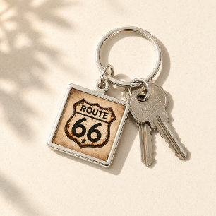 Route 66 Vintage Schild Americana Souvenir Sleutelhanger