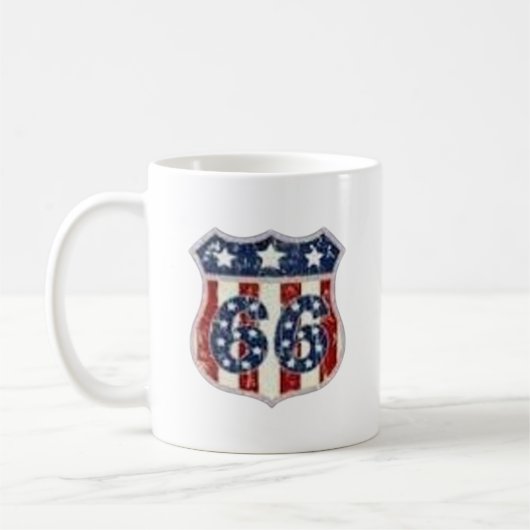 Route 66 Vintage Shield Heritage Koffiemok (Links)