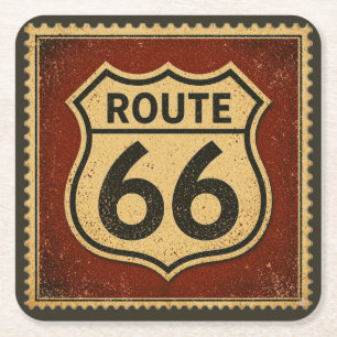 Route 66 Vintage Stempel Bar Kar Amerikaans Kartonnen Onderzetters