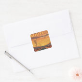 Route 66 Vintage Sunset Weg Kunst Vierkante Sticker (Envelop)