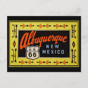 Route 66 - Vintage Travel Albuquerque New Mexico Briefkaart