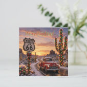 Route 66 Vintage Truck Kerstgroeten (Staand voorkant)