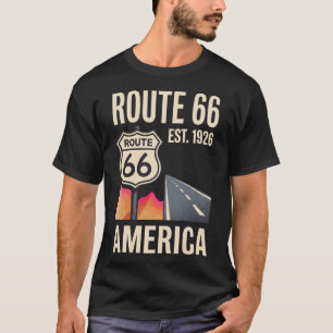 Route 66 Vintage Wegrand-Americana Retro 70s Amer T-shirt