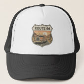 Route 66 Vrachtwagenbestuurder Trucker Pet (Voorkant)