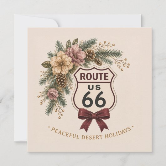 Route 66 Vreedige Woestijn Vakantie Aangepaste Not (Voorkant)