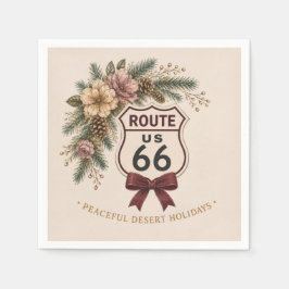 Route 66 Vreedige Woestijn Vakanties Retro Bloemst Servet