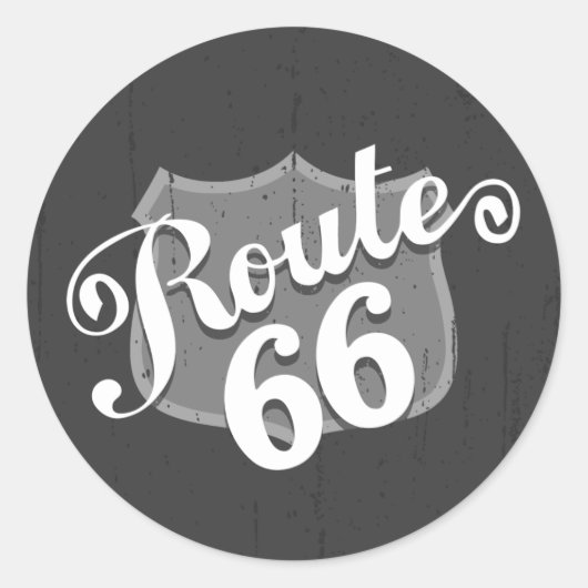 Route 66 Weatherboard Ronde Sticker (Voorkant)