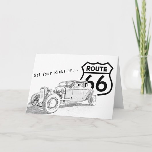 Route 66 Wenskaart Bedankkaart (Voorkant)