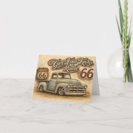 Route 66 wenskaart bedankkaart (Voorkant)