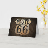 Route 66 Wenskaart Houten BG Kaart (Gele Bloem)