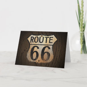 Route 66 Wenskaart Houten BG Kaart